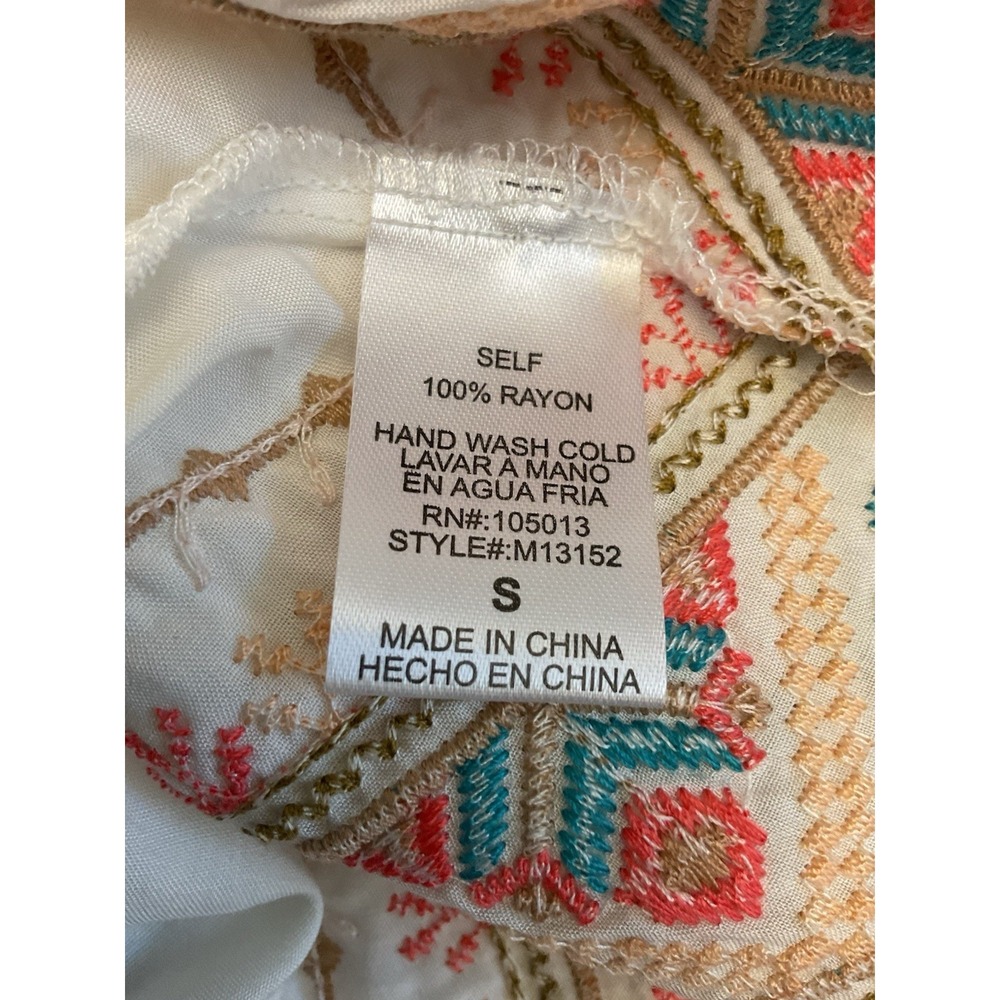 Andree by Unit Embroidered Flyaway Cardigan Sweater Open Front 3/4 Sleeves Sz S - Picture 11 of 11